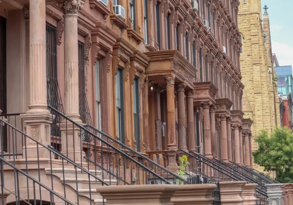 Historic urban architecture with columns